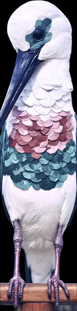 Free bird bookmark featuring a mostly white bird